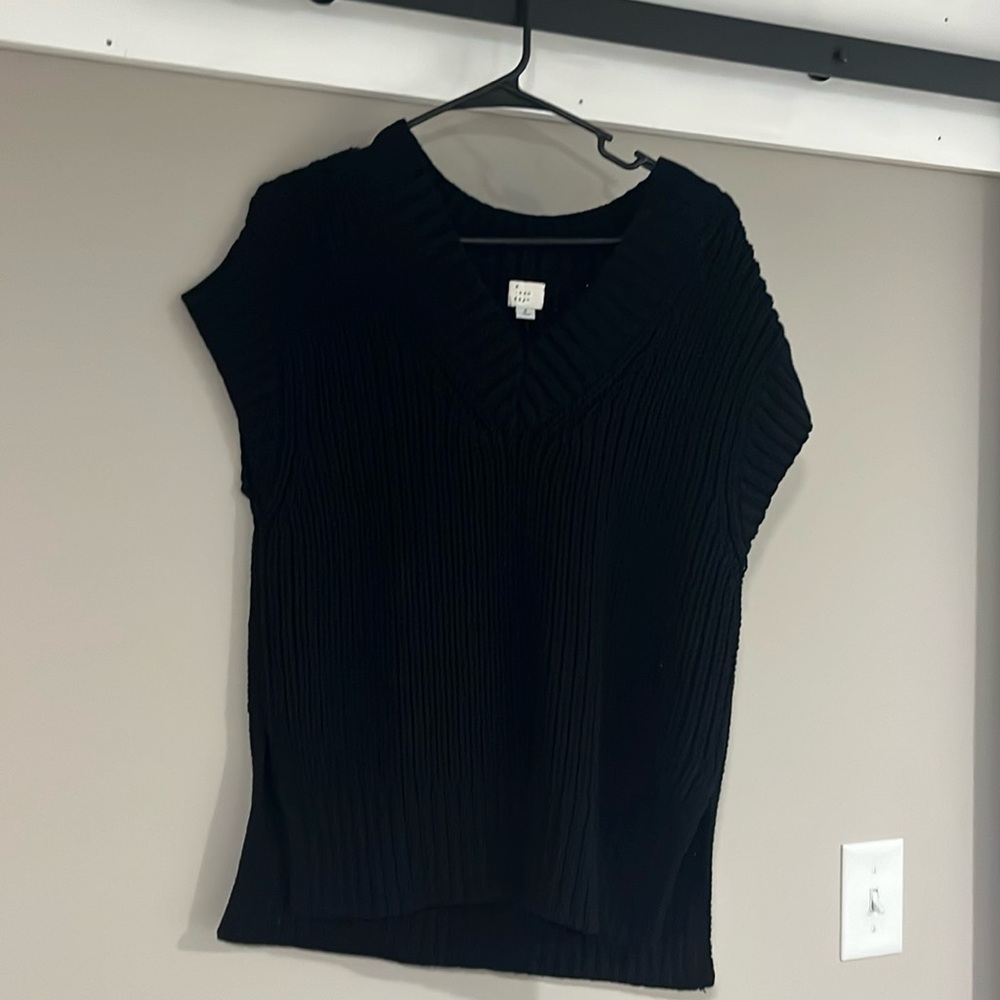 A New Day Oversized Black Sweatervest